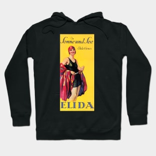 ELIDA CREMES Beauty Lotion Cosmetic Cream Vintage Advertising In Sonne Und See Swimsuit Woman Hoodie